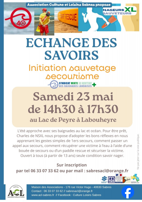 Echange des savoirs : initiation Sauvetage secourisme — visuel événement