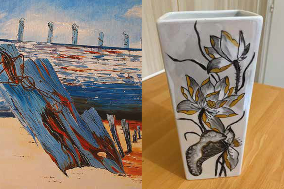 Exposition de peintures et peintures sur porcelaine