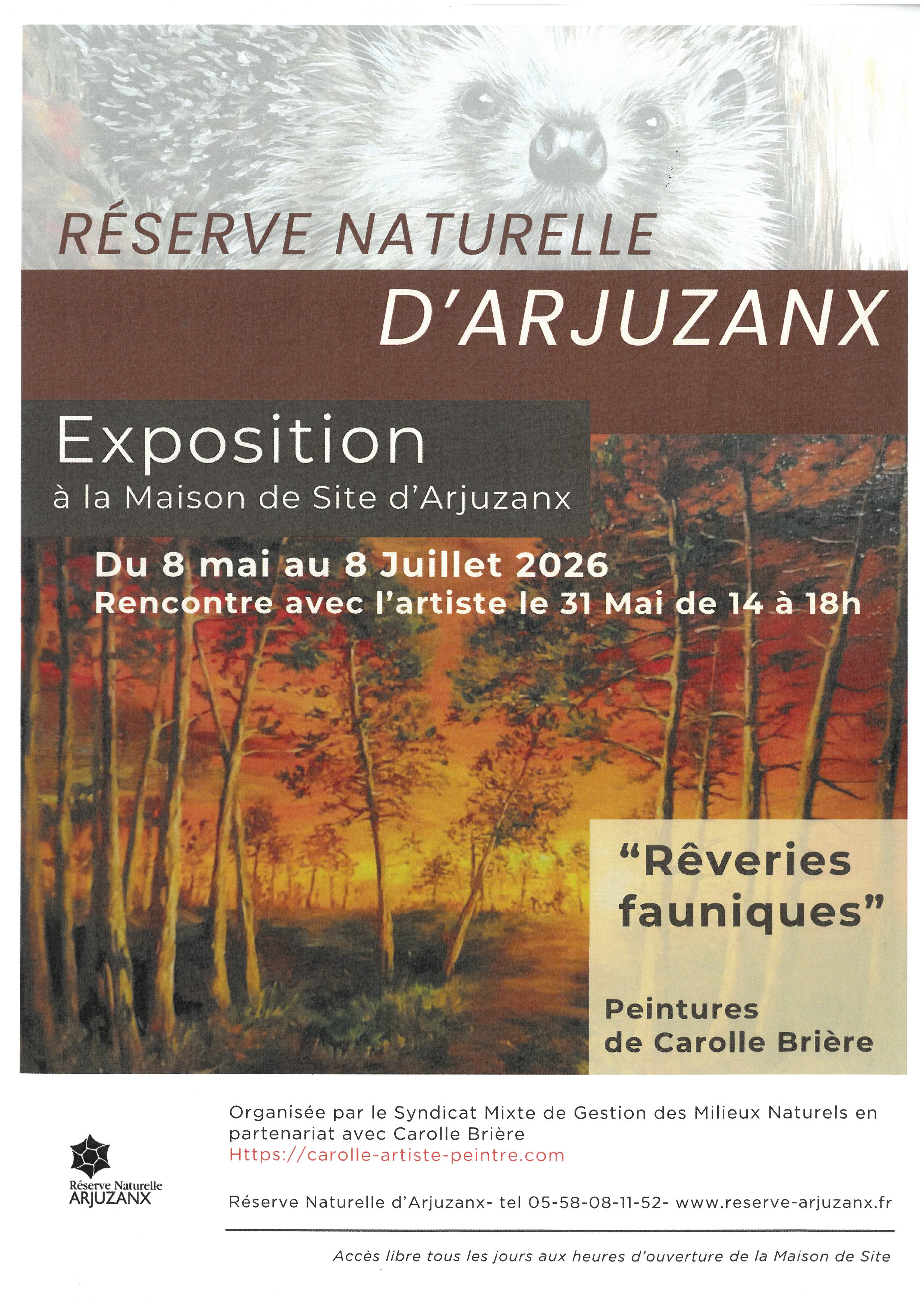 Exposition "Rêverie fauniques" - Réserve Naturelle Nationale D'Arjuzanx