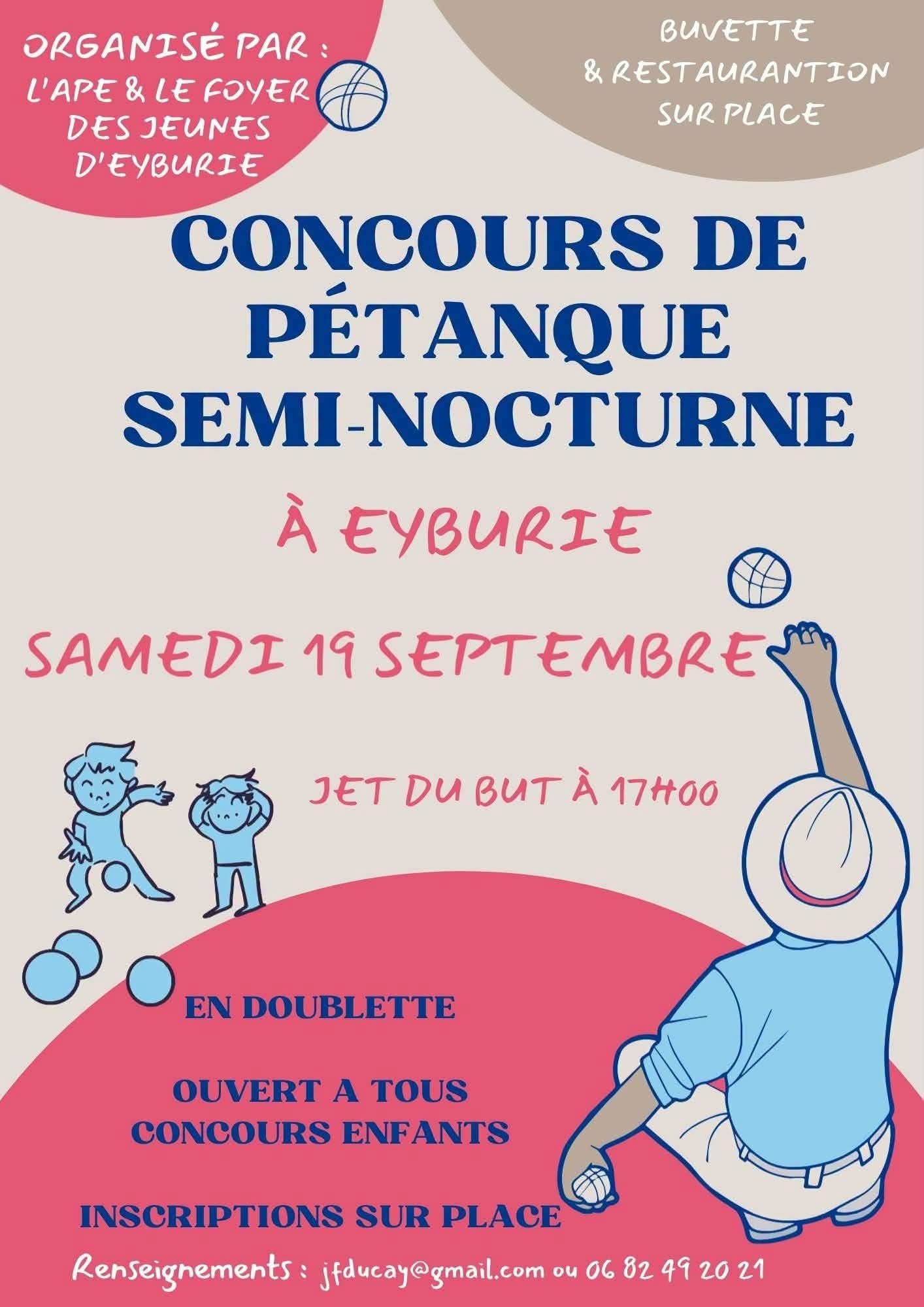 Concours de pétanque en semi-nocturne à Eyburie