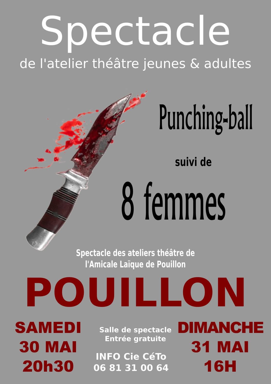 Spectacle des ateliers théâtres de l'Amicale Laïque de Pouillon — visuel événement