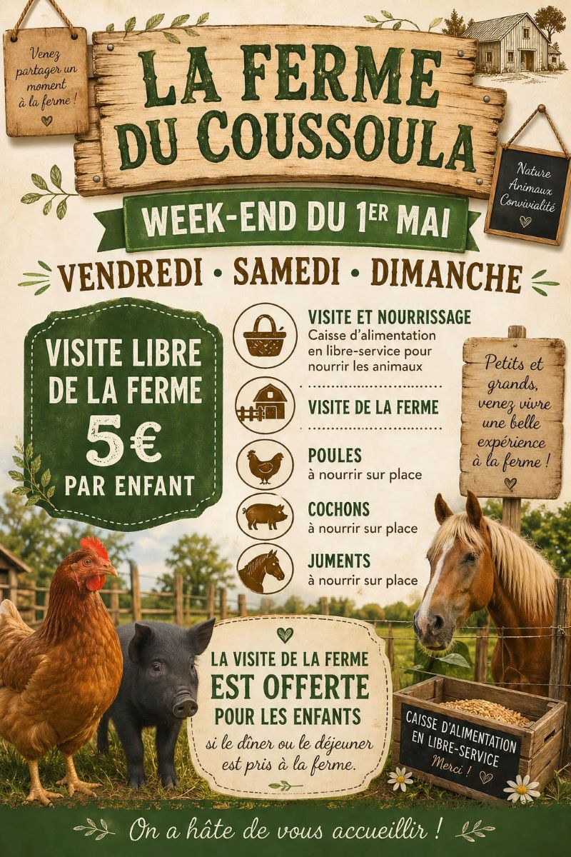 Week-End du 1er mai à la Ferme du Coussoulat — visuel événement