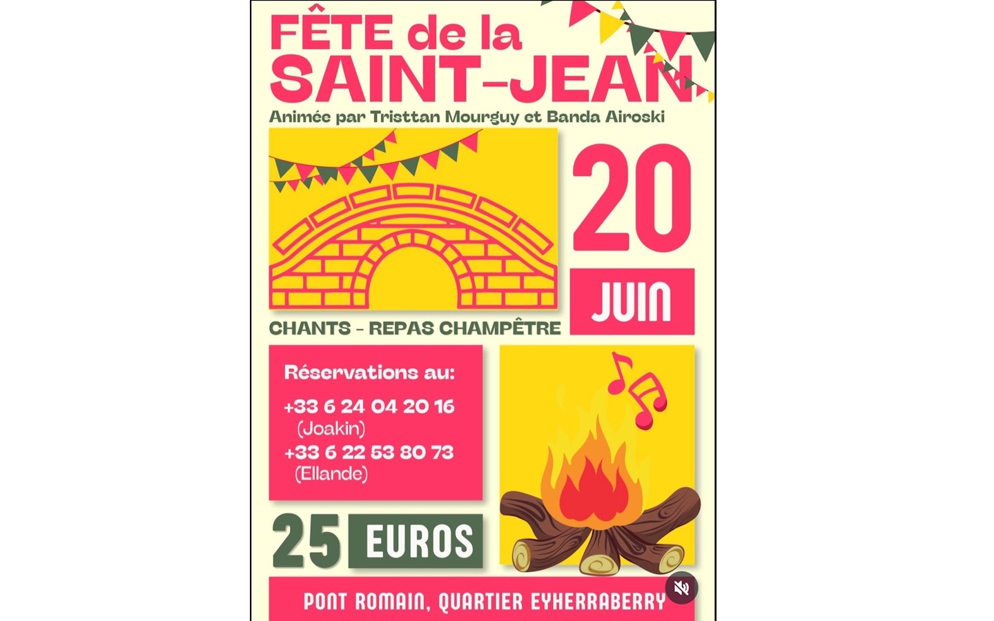 Fête de la Saint Jean : chants, repas champêtre animé et feu de la Saint-Jean