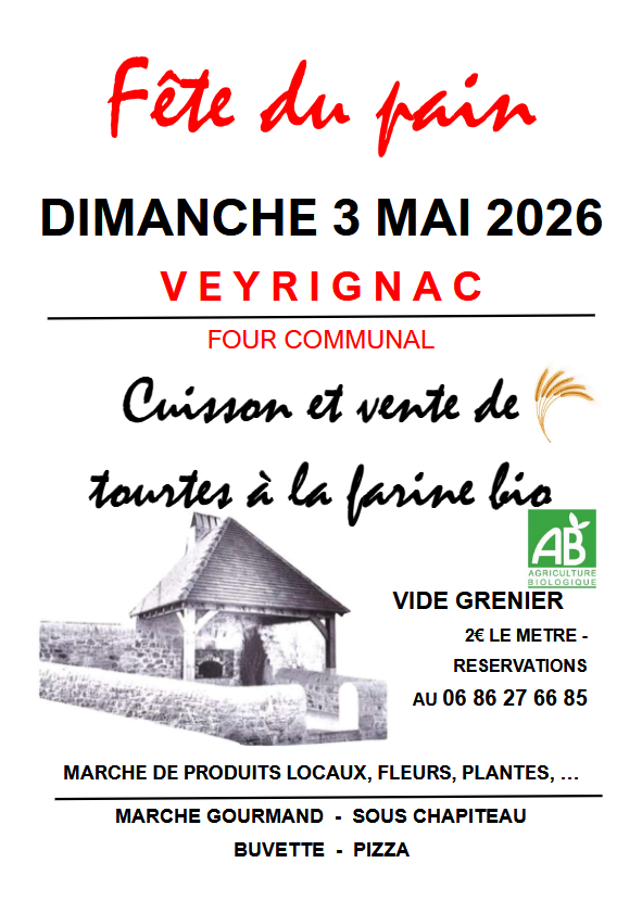 Fête du pain de Veyrignac 2026 — visuel événement