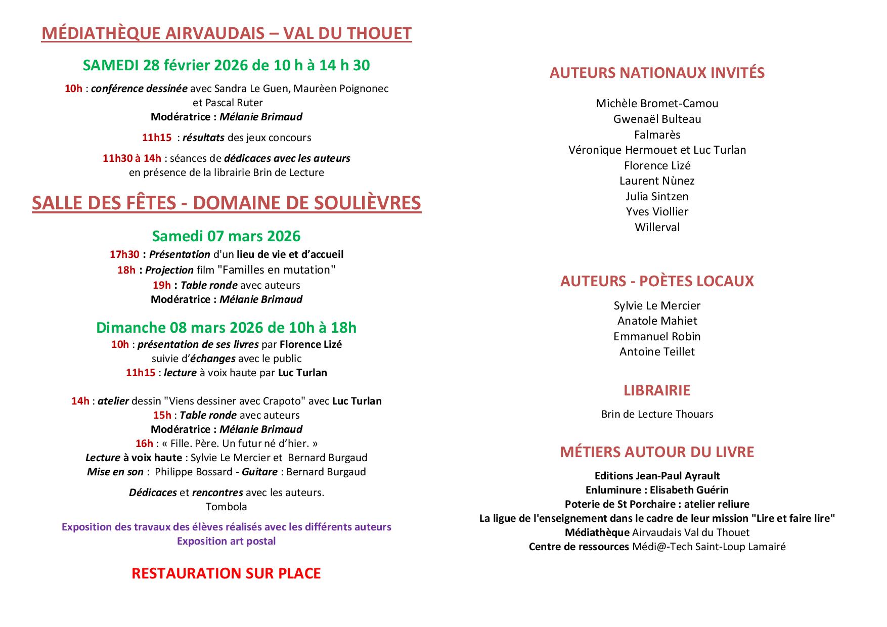 Salon du livre, sur la thématique familles