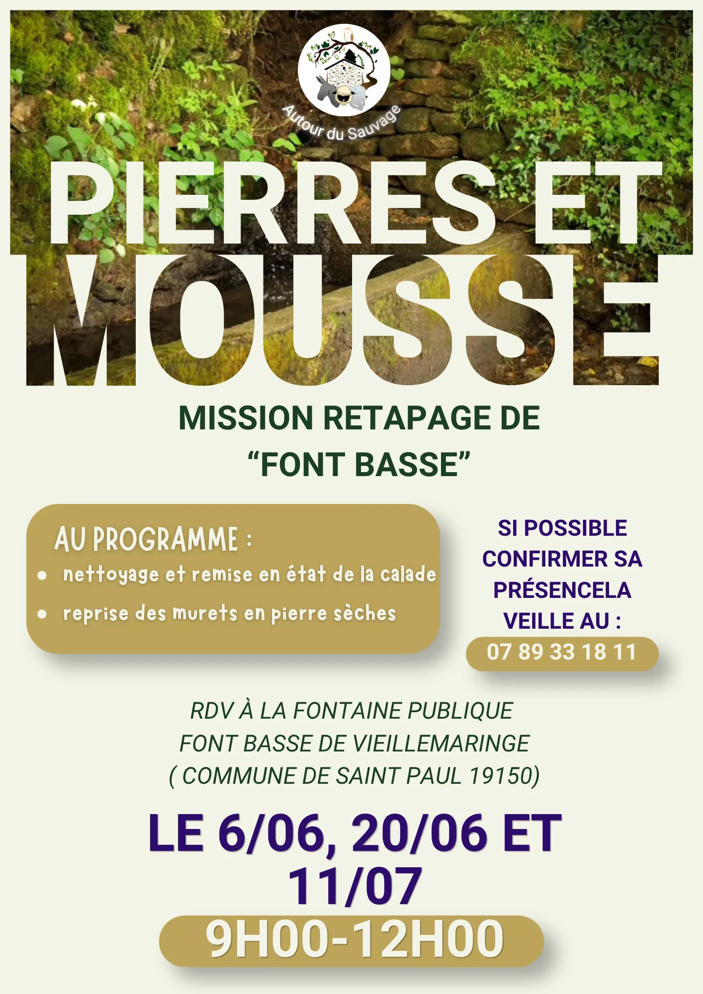 Pierres et mousse : retaper la fontaine Font basse