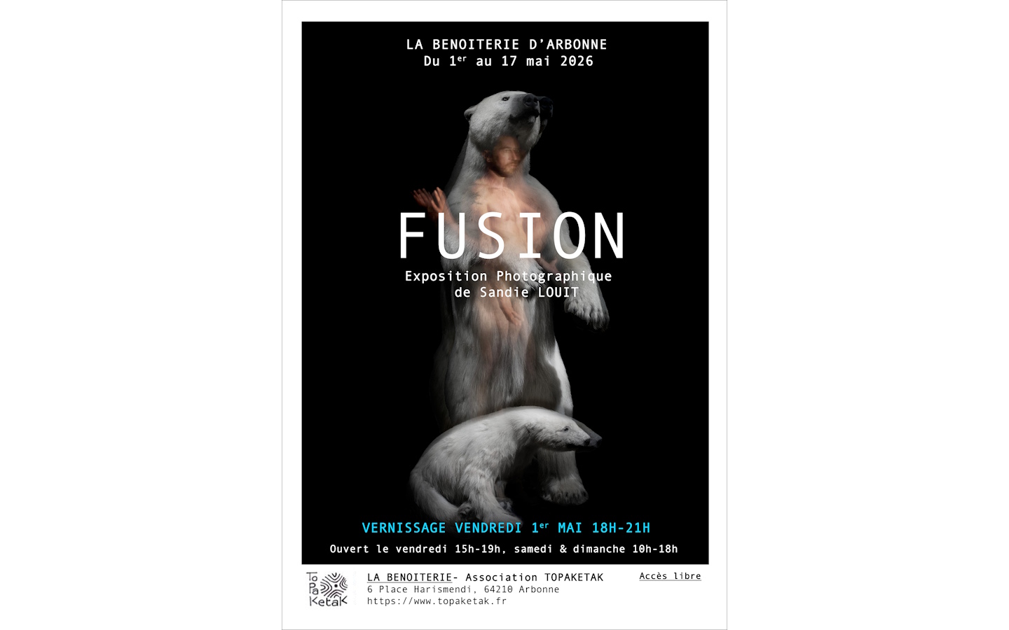 Exposition Fusion de Sandie Louit — visuel événement