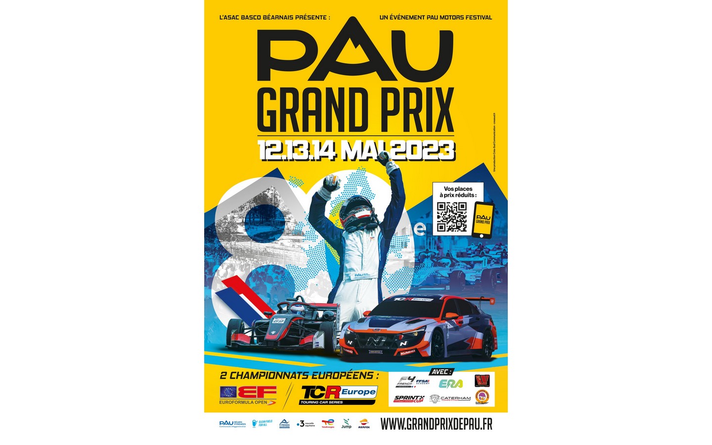 Affiche Grand Prix Automobile De Pau - Neuve - Poster Multicolore Papier