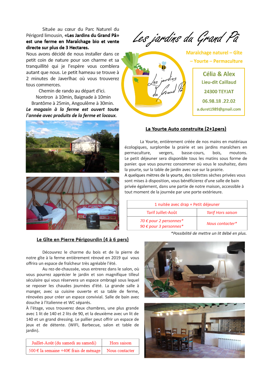 Yourte des jardins du grand Pâ