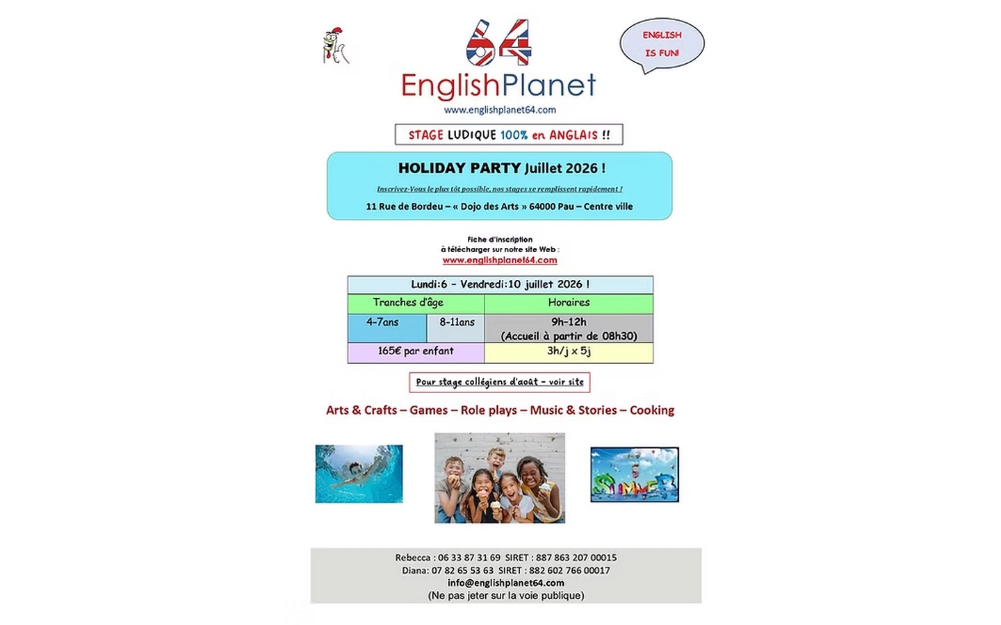 English Planet - Stage anglais "Holiday party" — visuel événement