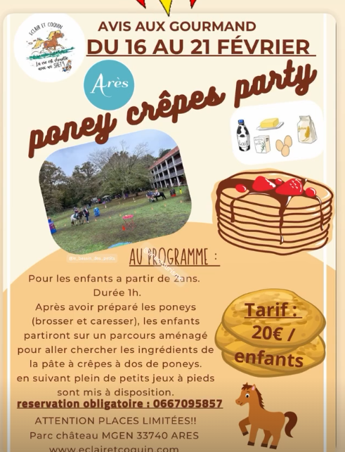 Poney crêpes party