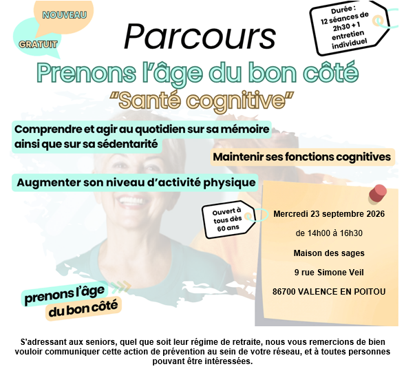 Parcours Prenons l'âge du bon coté " Santé Cognitive"