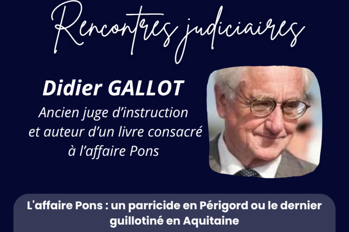 Rencontres judiciaires | Didier Gallot — visuel événement