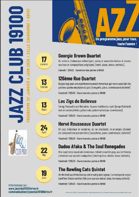 Concert Jazz club 19100: 126ème Rue Quartet (Espace Chadourne)