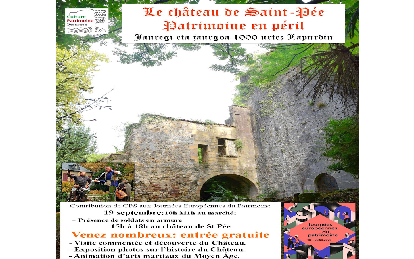 Journées Européennes du Patrimoine : Château des seigneurs de Saint-Pée