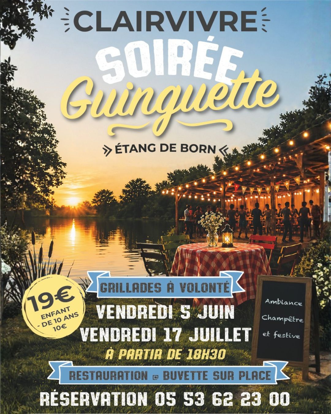 Soirée Guinguette à l'étang de Born — visuel événement