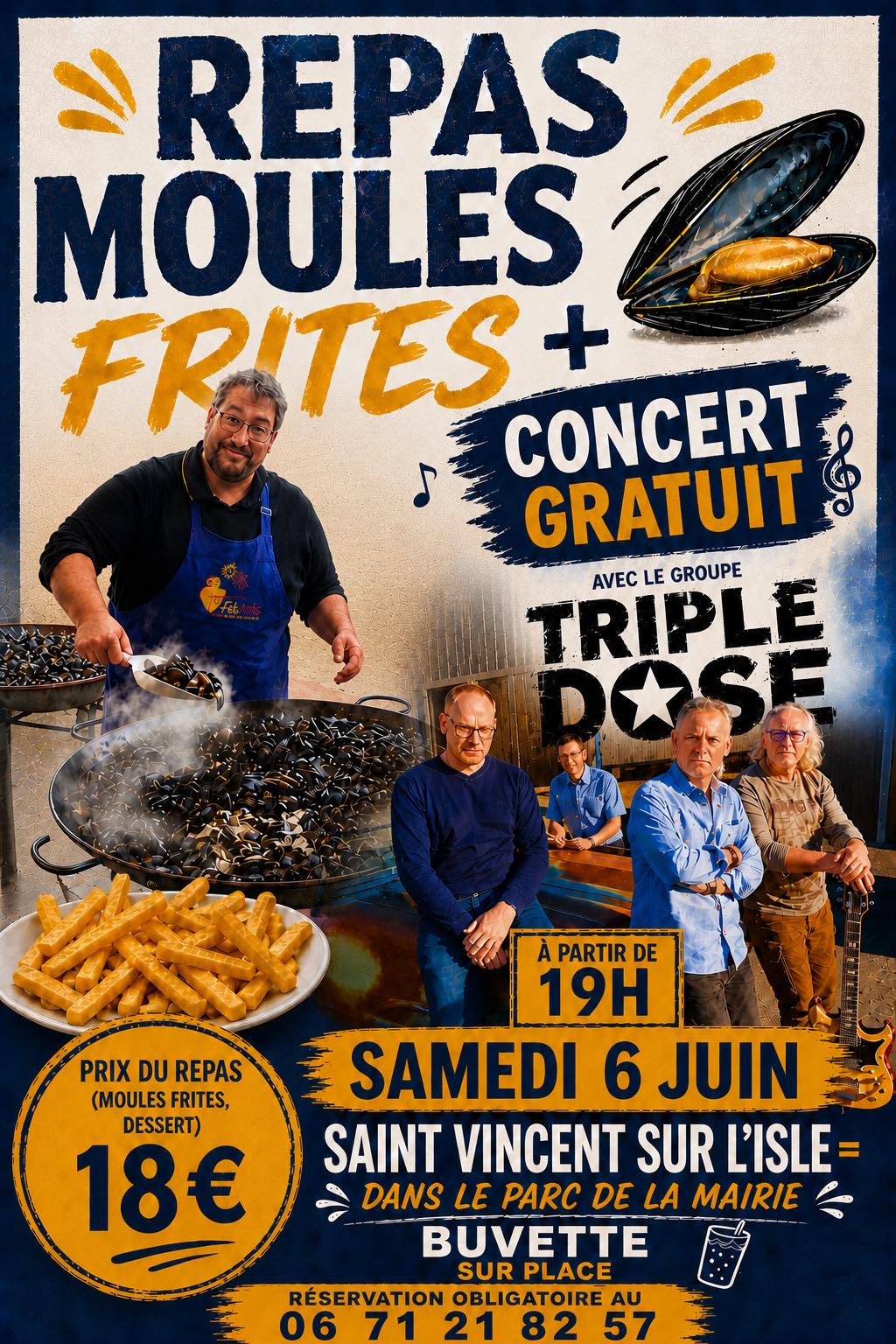 Repas moules frites et concert — visuel événement