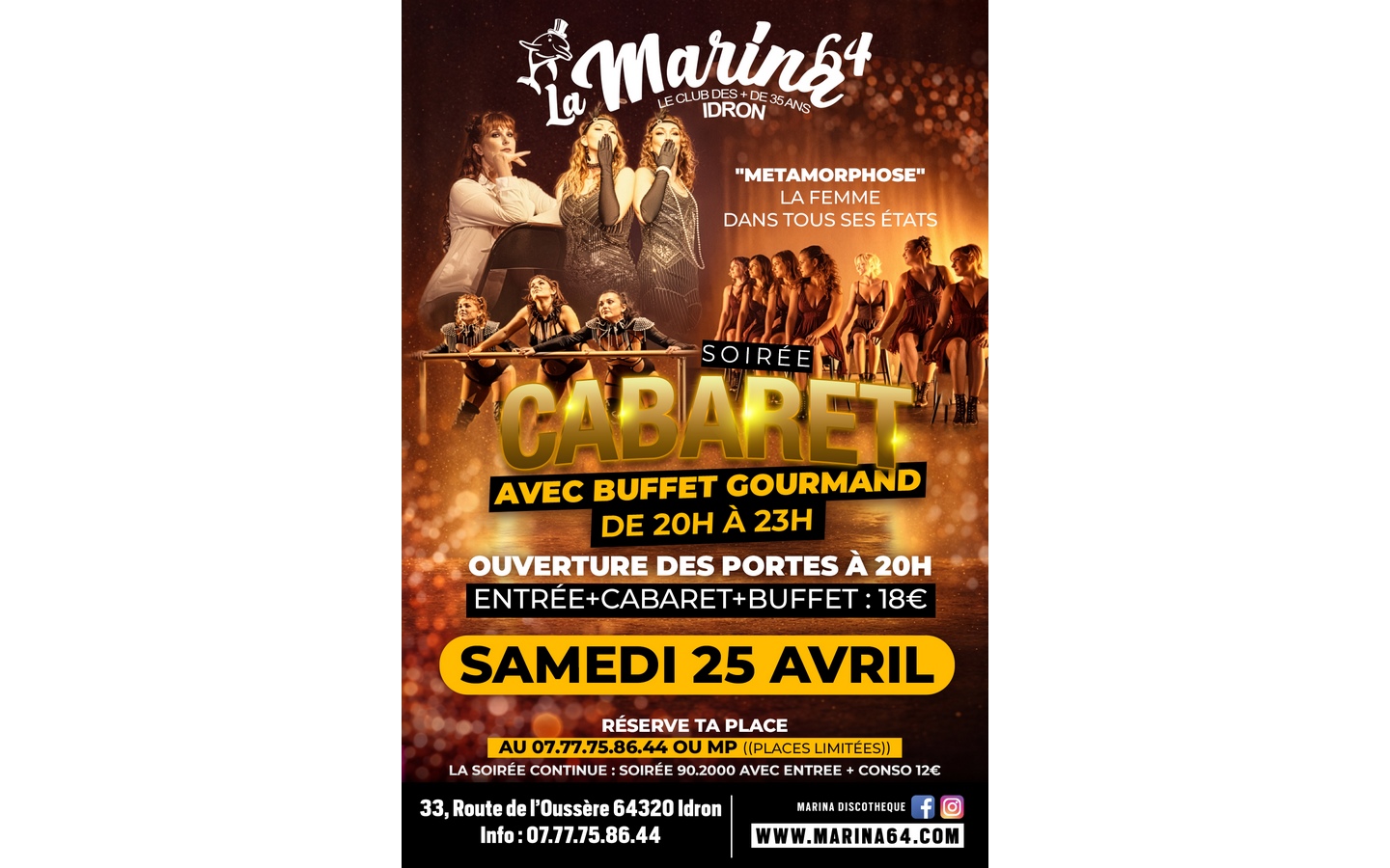 Soirée Cabaret avec la troupe Métamorphose — visuel événement