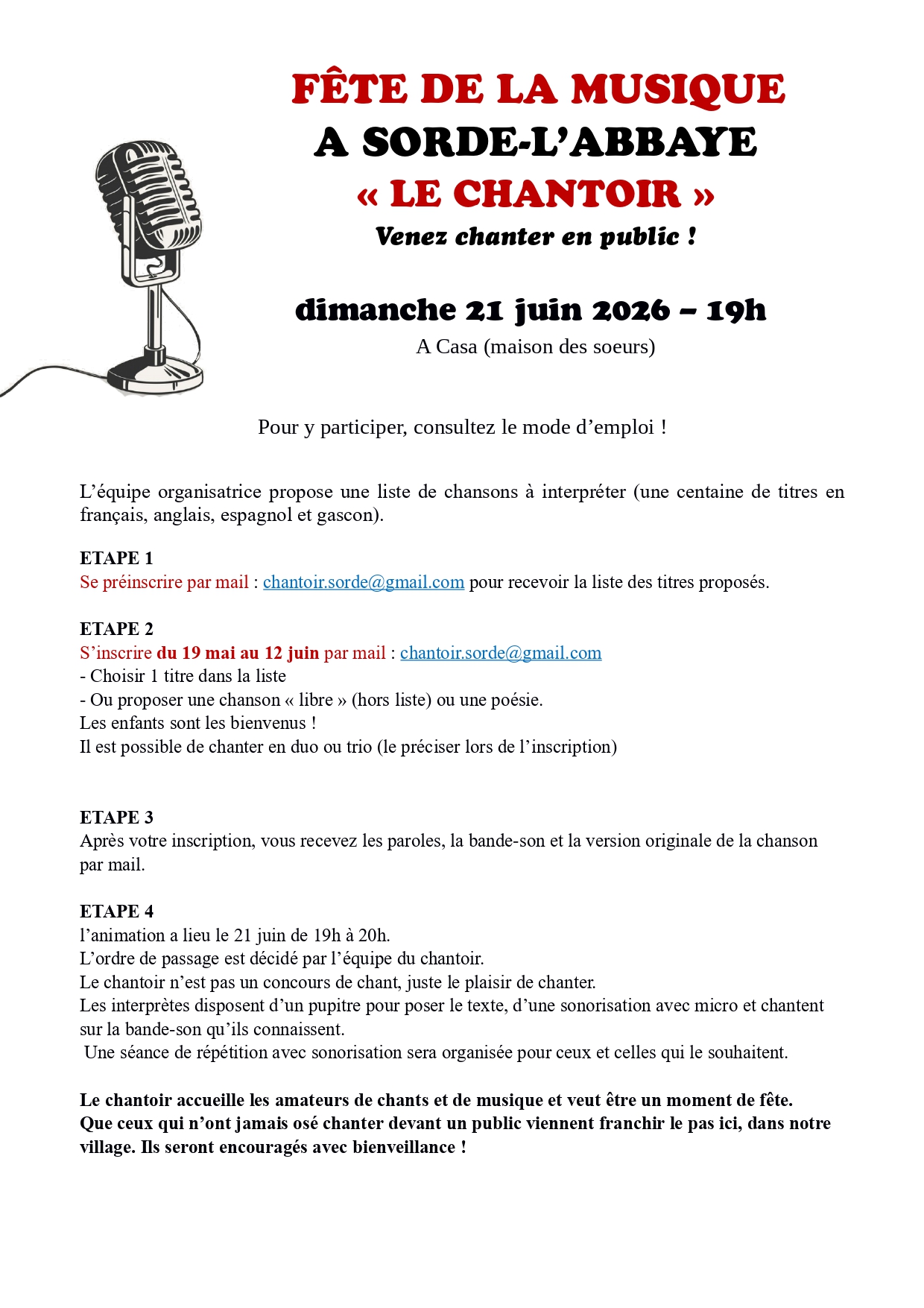 Fête de la musique « Le chantoir »