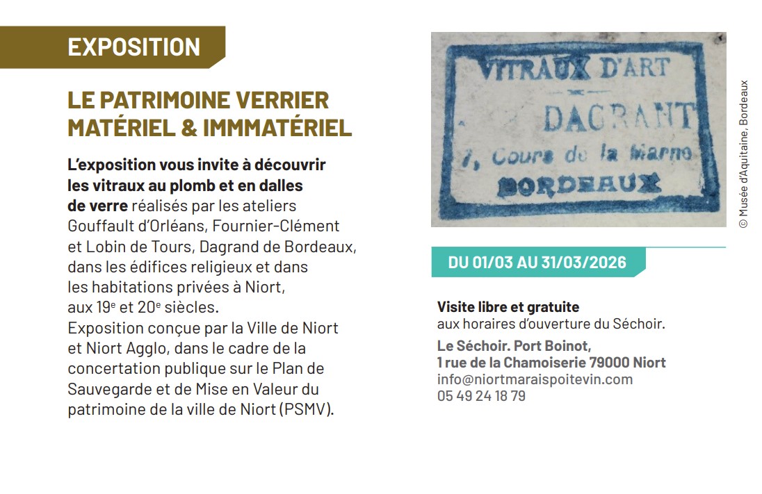 Exposition "Le patrimoine verrier matériel & immatériel" à Niort