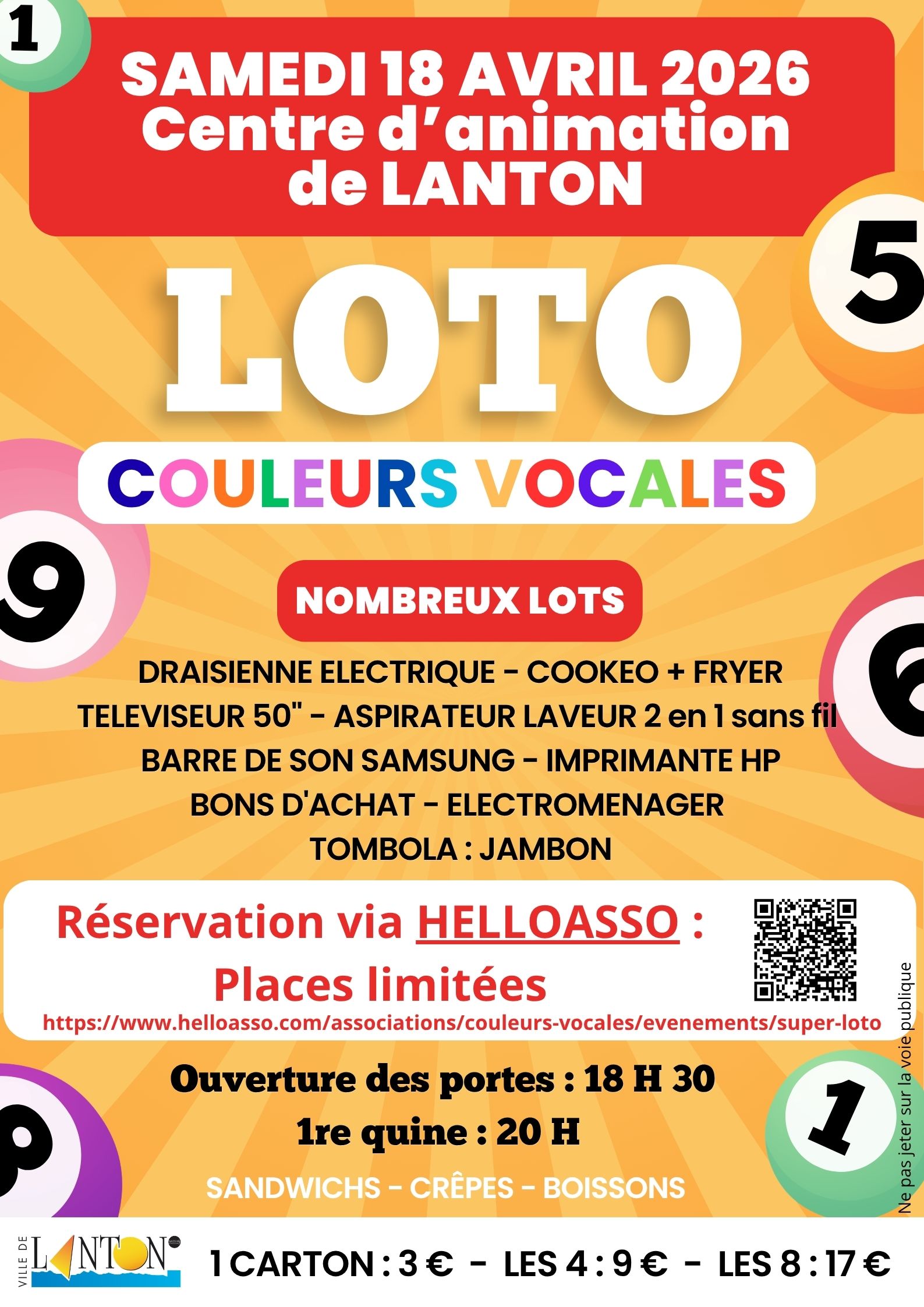 Loto de l&rsquo;association Couleurs Vocales