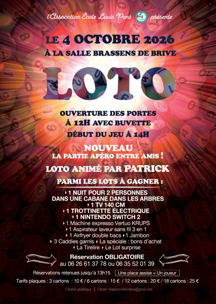 Loto de l'Associaton école Louis Pons (Halle Brassens)