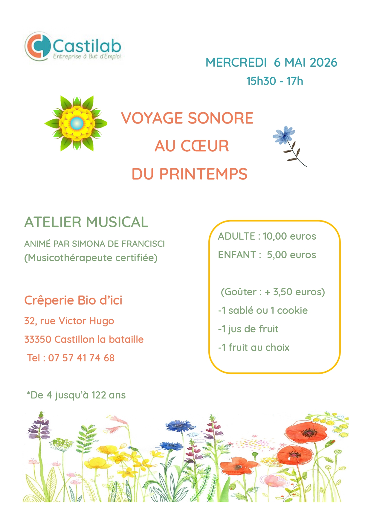 Atelier musical "Voyage sonore au cœur du printemps" — visuel événement