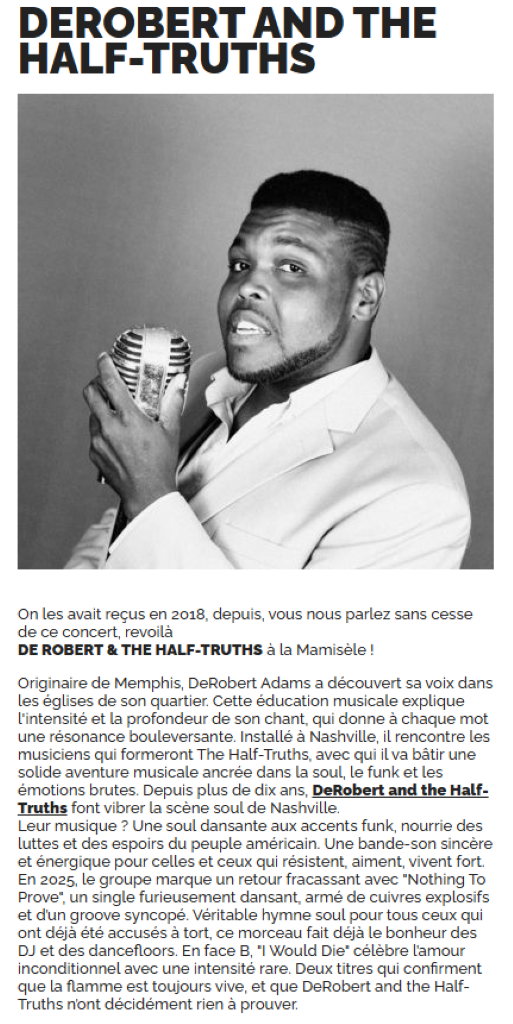 Concert à la mamisèle - DeRobert and the Half-Truths