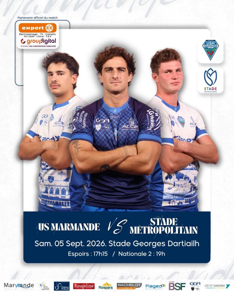 Championnat Rugby Nationale 2 : US MARMANDE vs STADE MÉTROPOLITAIN