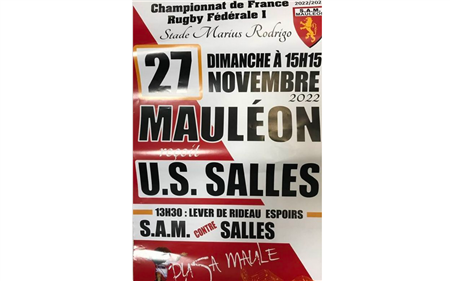 Match de rugby fédérale I : Mauléon reçoit U.S Salles