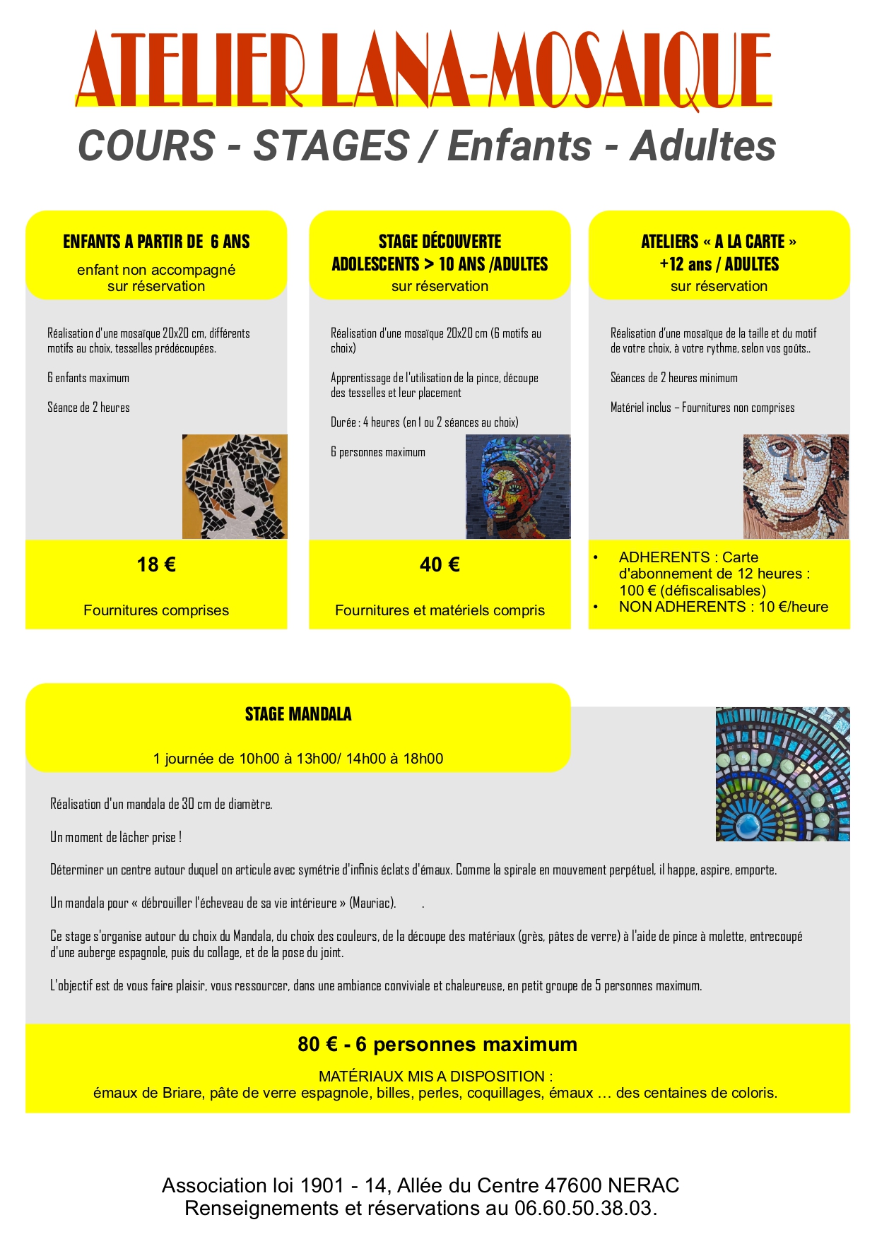 Atelier de réalisation d'un Mandala