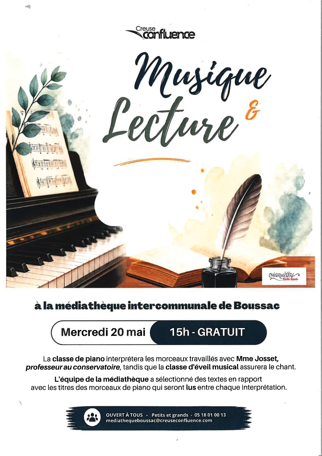 Musique et lecture — visuel événement