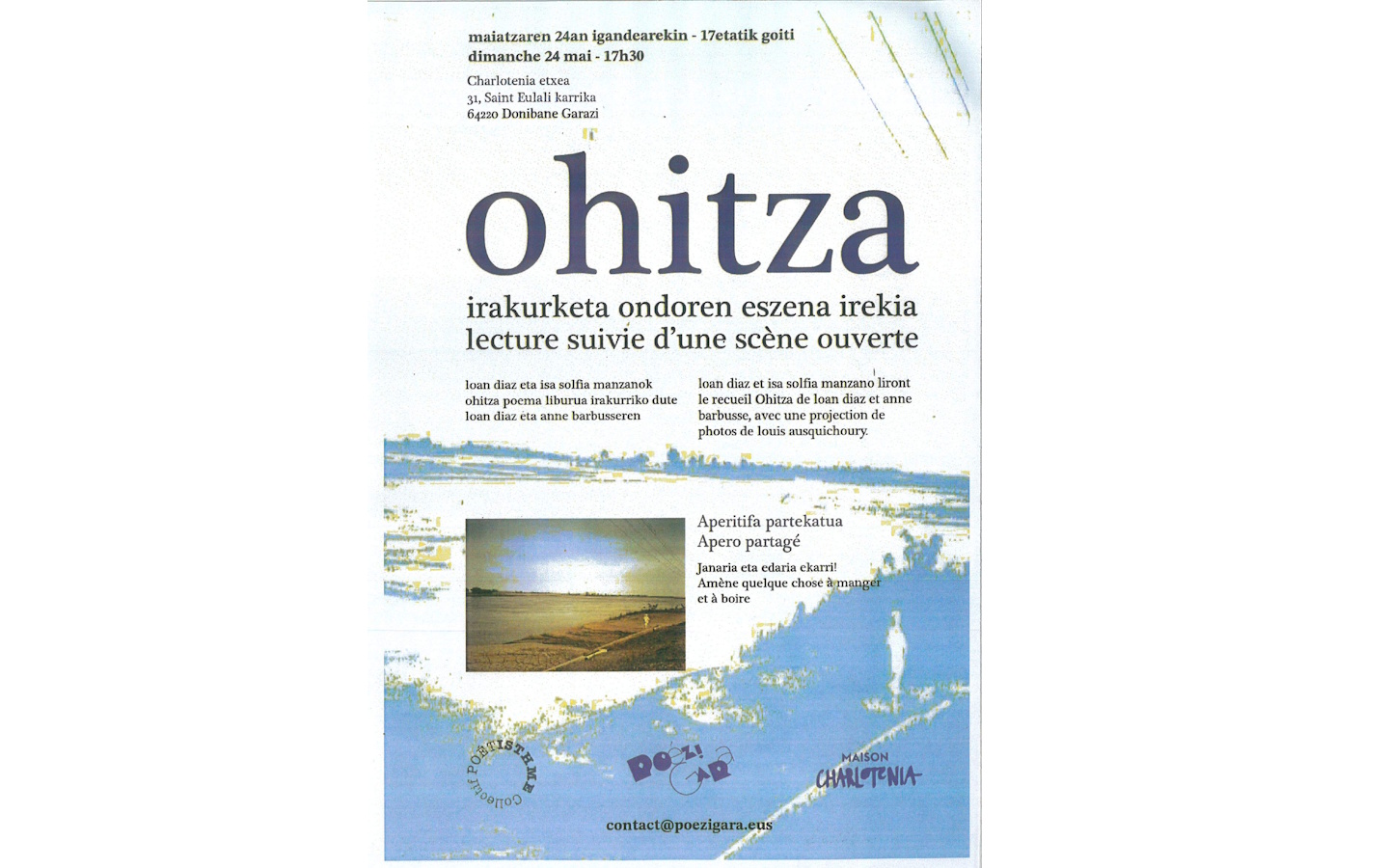 Ohitza : lecture suivie d'une scène ouverte et apéritif partagé — visuel événement