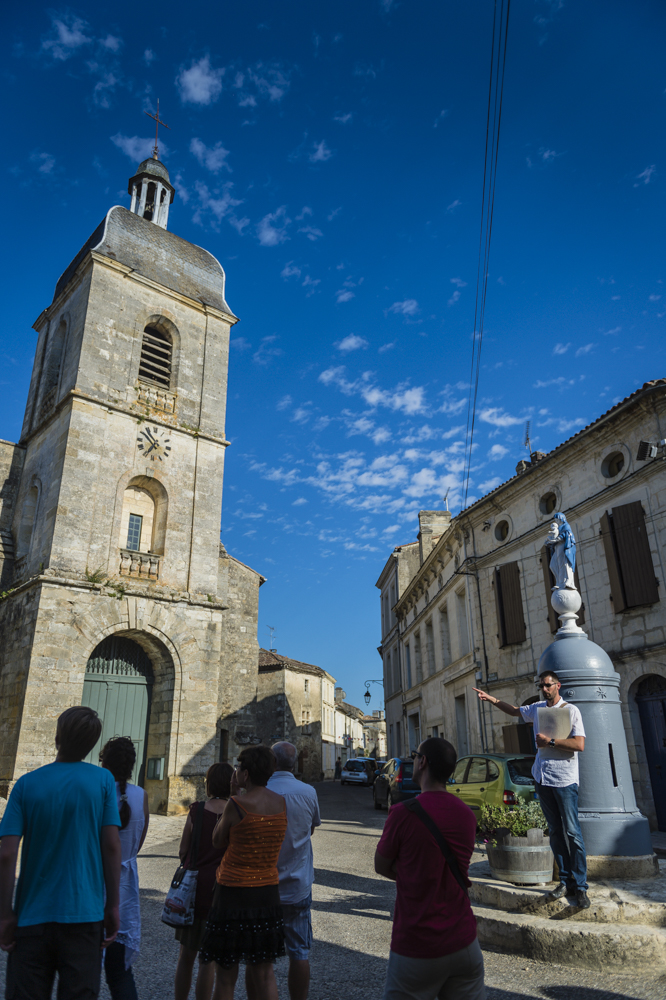Balade patrimoine à Rions avec David Souny, Rions