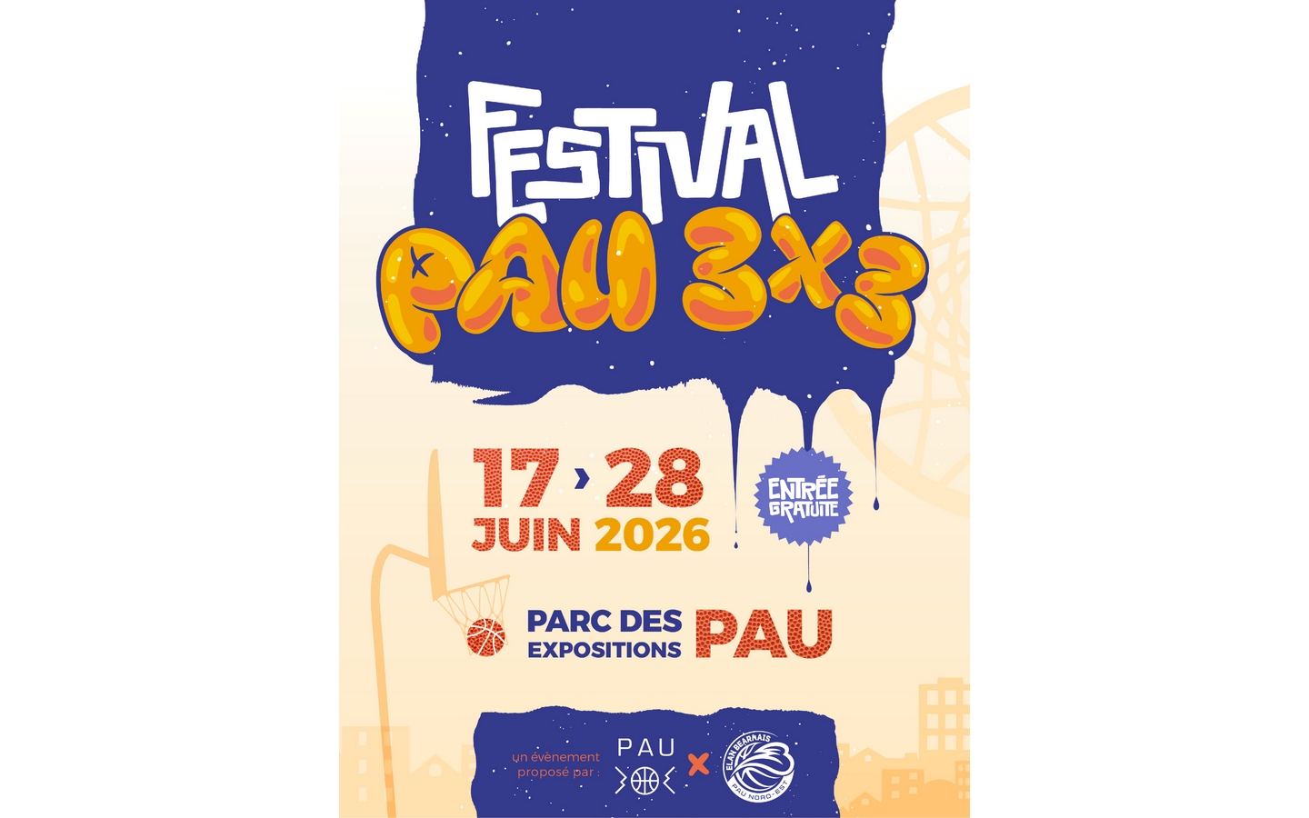 Basket: Festival Pau 3X3 — visuel événement