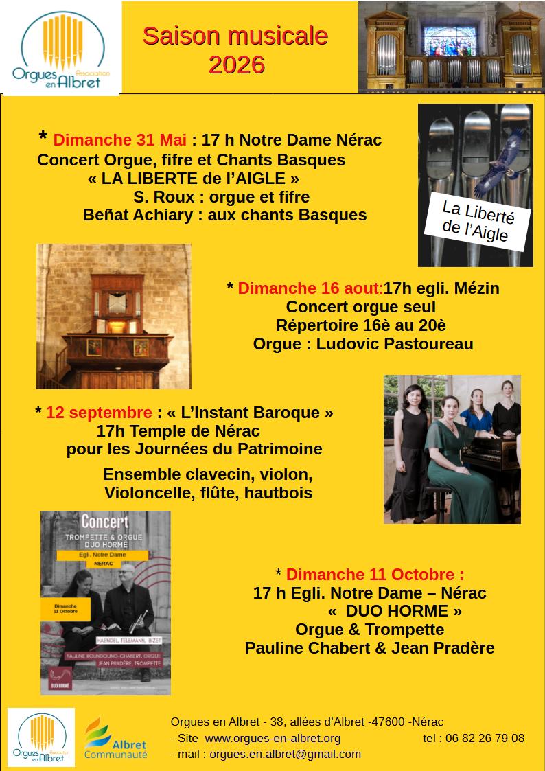 Orgues en Albret - Concert "orgue seul", Mézin