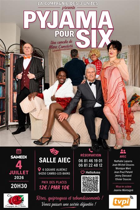 Pièce de théâtre : Pyjama pour six Cie des 3 unités