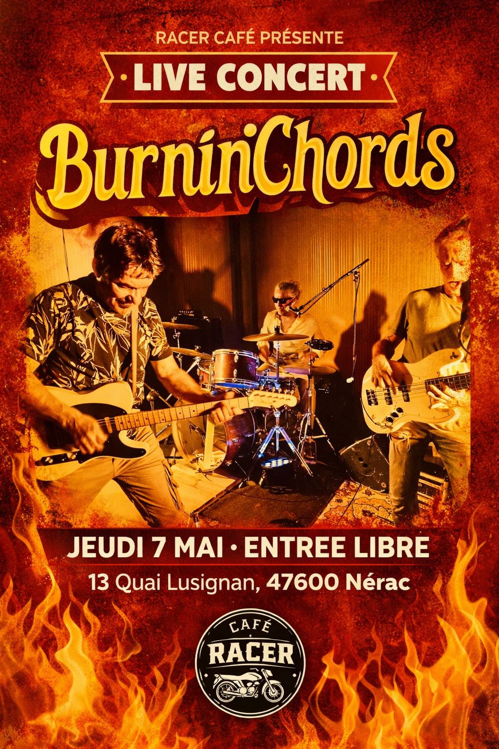 Racer café - Concert Burnin'chords — visuel événement