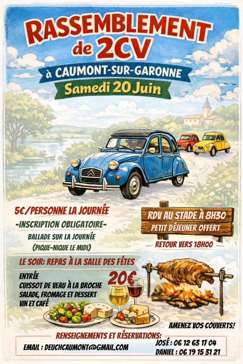 Rassemblement de 2CV à  Caumont sur Garonne — visuel événement
