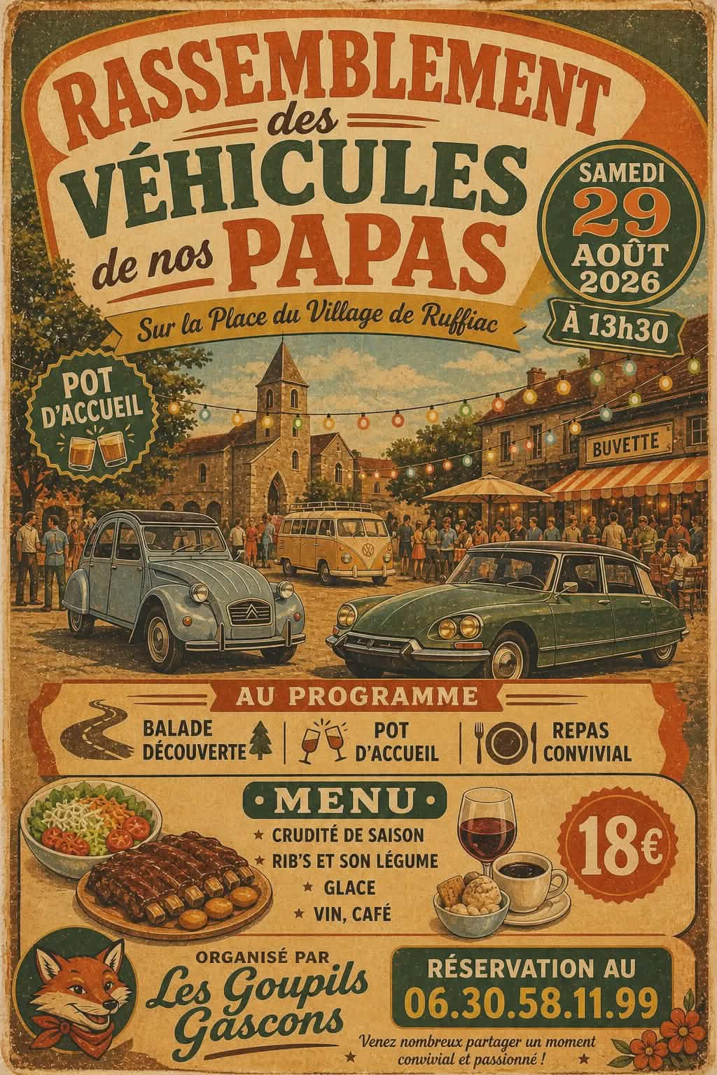 Rassemblement des véhicules de nos Papas — visuel événement