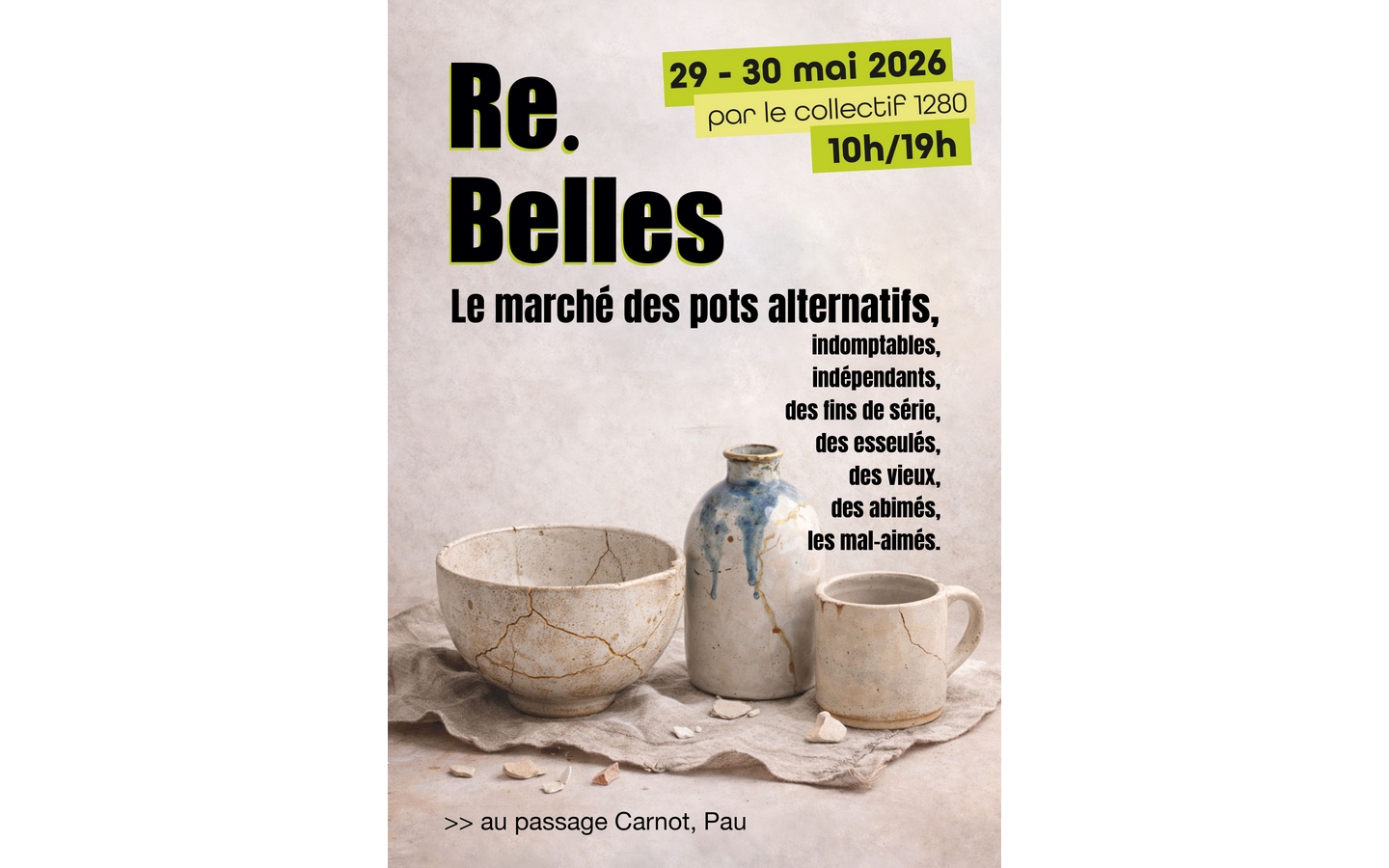 Marché des Re.Belles.  Braderie des céramistes locaux — visuel événement