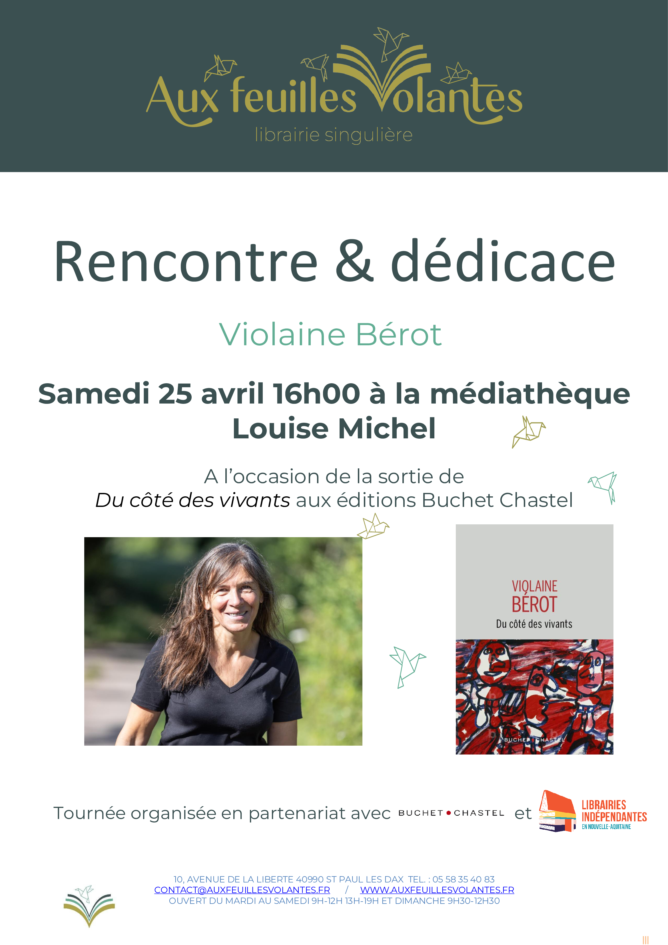 Rencontre littéraire avec Violaine Bérot — visuel événement