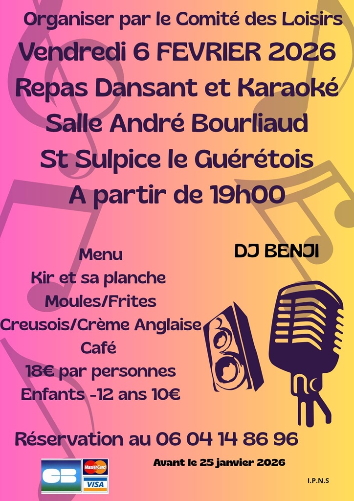 Repas dansant et karaoké de l'amour