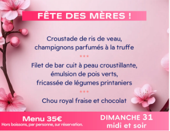 Menu de Fête des Mères au Casino — visuel événement