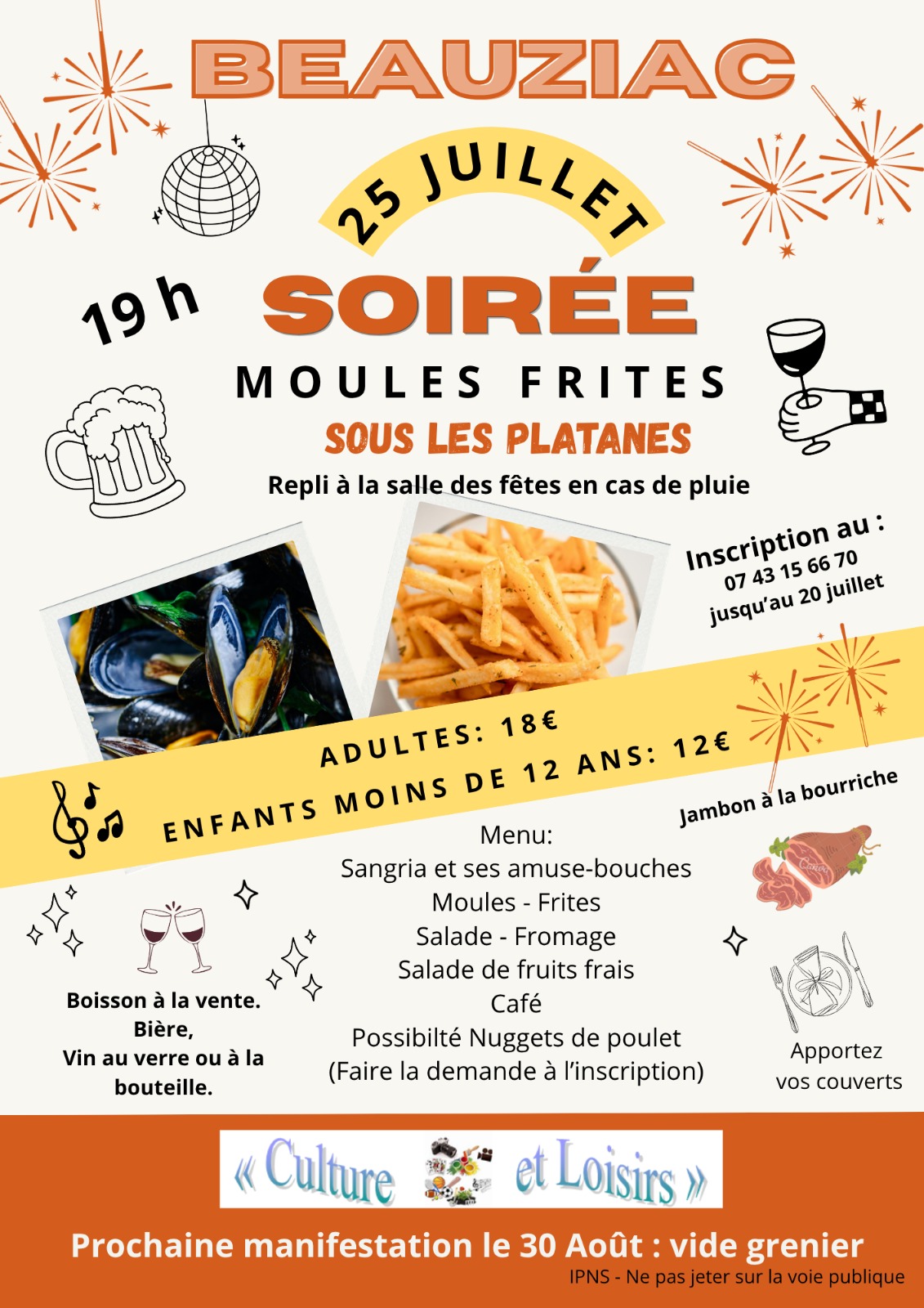 Repas moules/frites