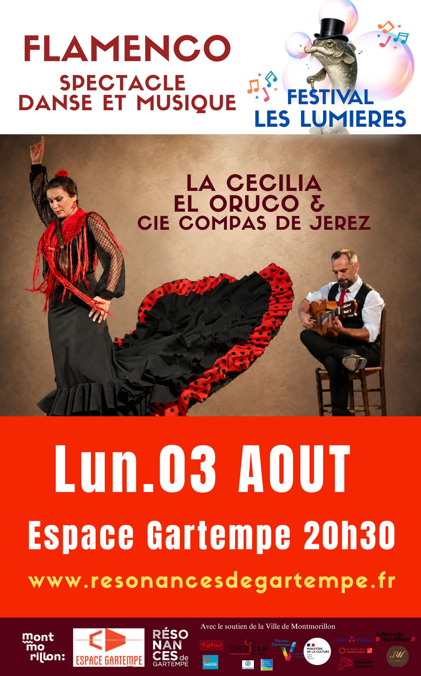 Spectacle de FLAMENCO danse chant et musique avec Cie El Compas de Jerez, el Oruco et La Cecilia