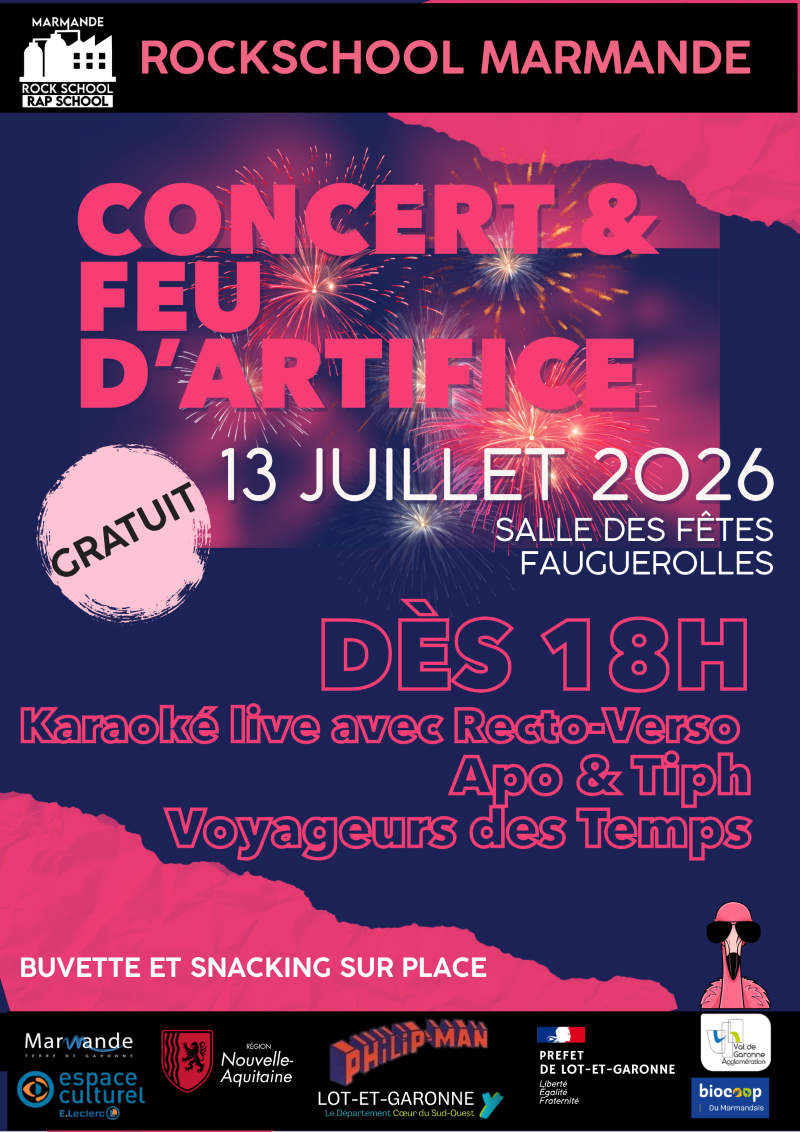 Summer Tour ROCKSCHOOL - Concert et Feu d'artifice