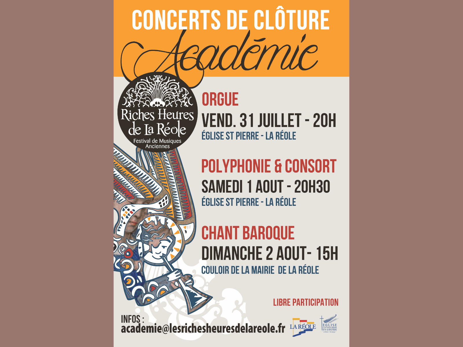 Concert des élèves de chant baroque et consort de flûtes (académie d'été)