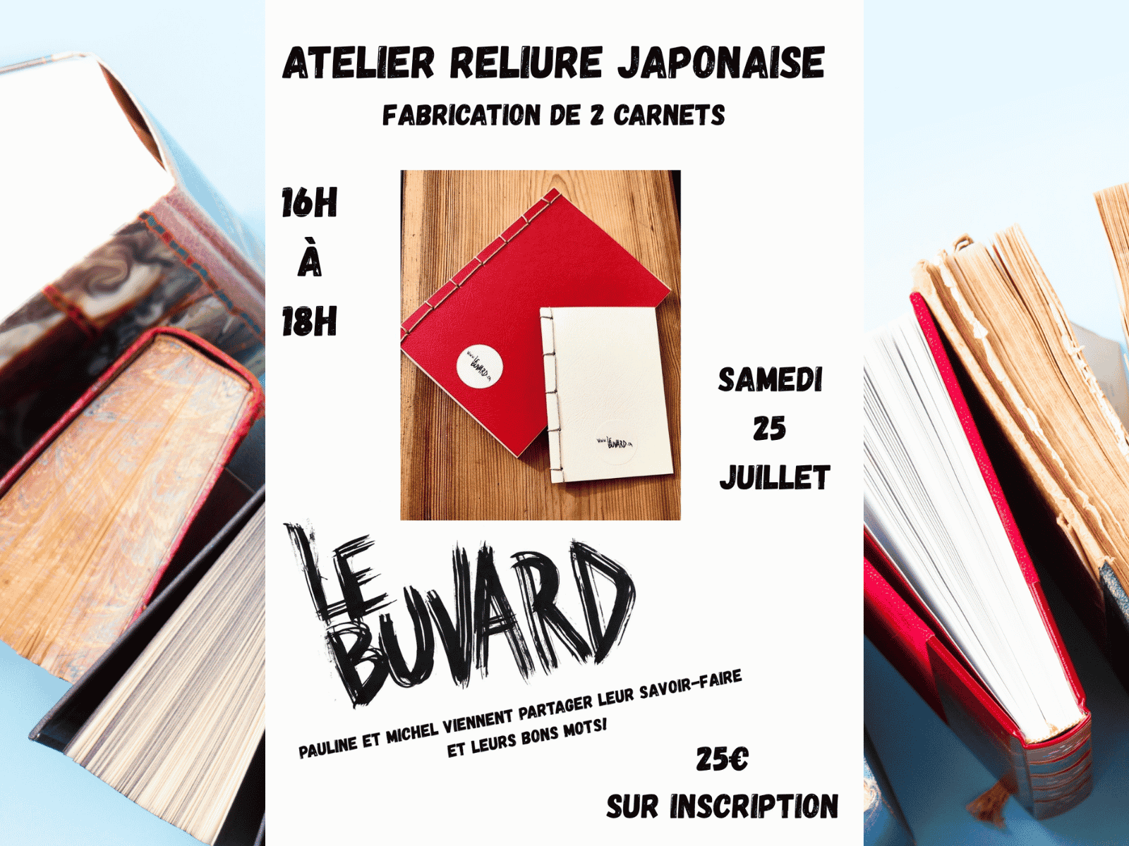 Atelier reliure japonaise avec les éditions du Buvard