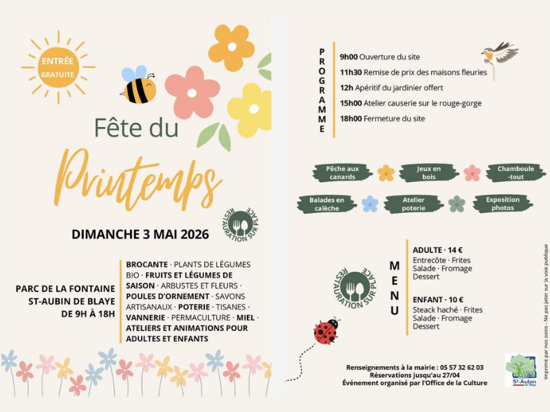 Fête du printemps à Saint-Aubin de Blaye — visuel événement
